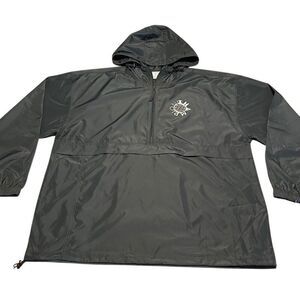 Champion Windbreaker Stadium Gear Jacket Hood Half Zip packable Green Mens 2XL